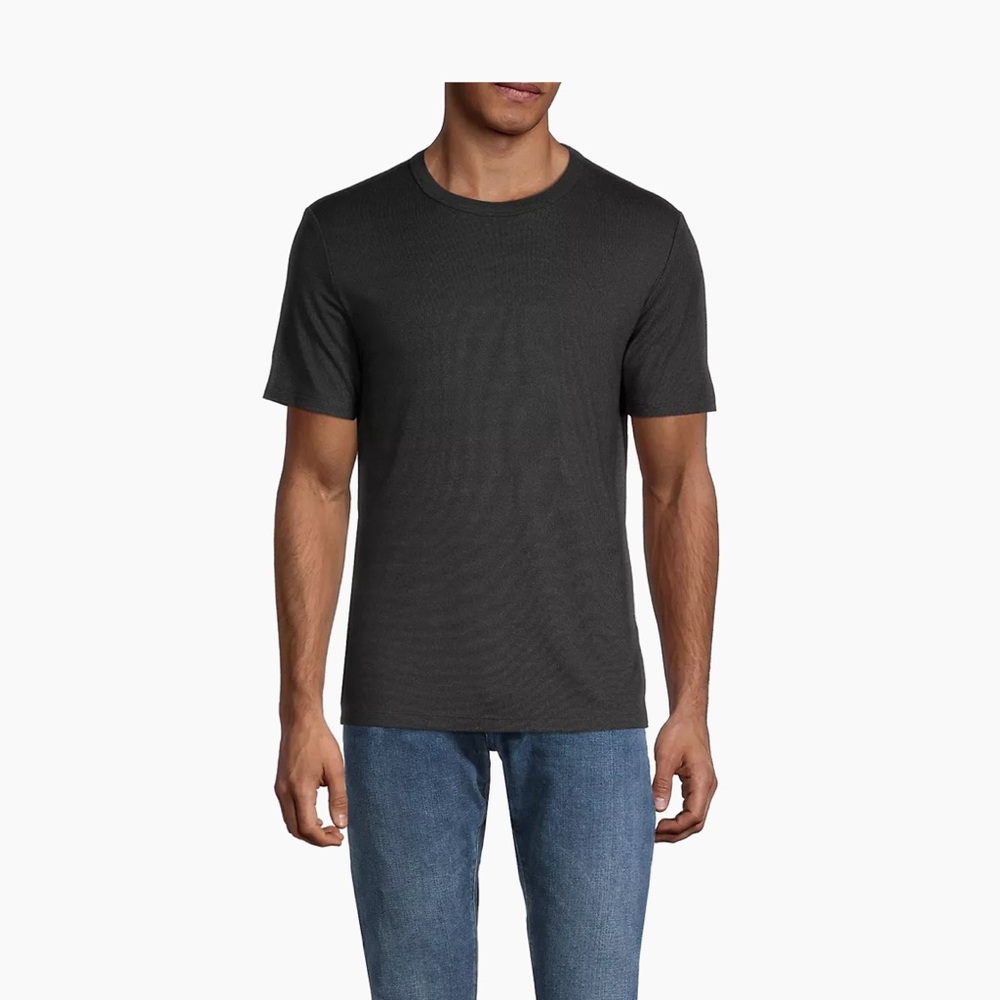 Theory Black Short Sleeve Tee with Classic Crew Neck
